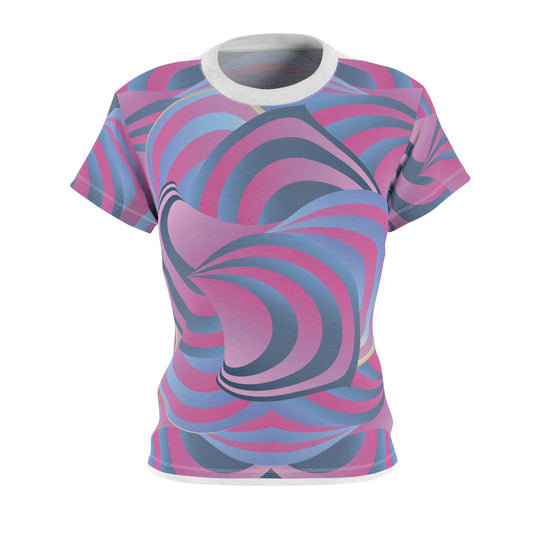 Women's Cut & Sew Tee (AOP) Kukloso MD Ice Cream Swirls No 4 - Pink & Silver-Blue - Free Shipping