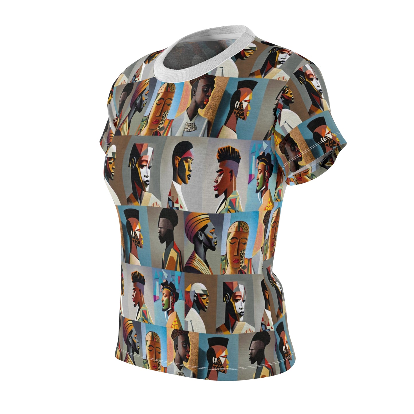 Women's Cut & Sew Tee (AOP) Kukloso Cubist Faces No 23 - Free Shipping