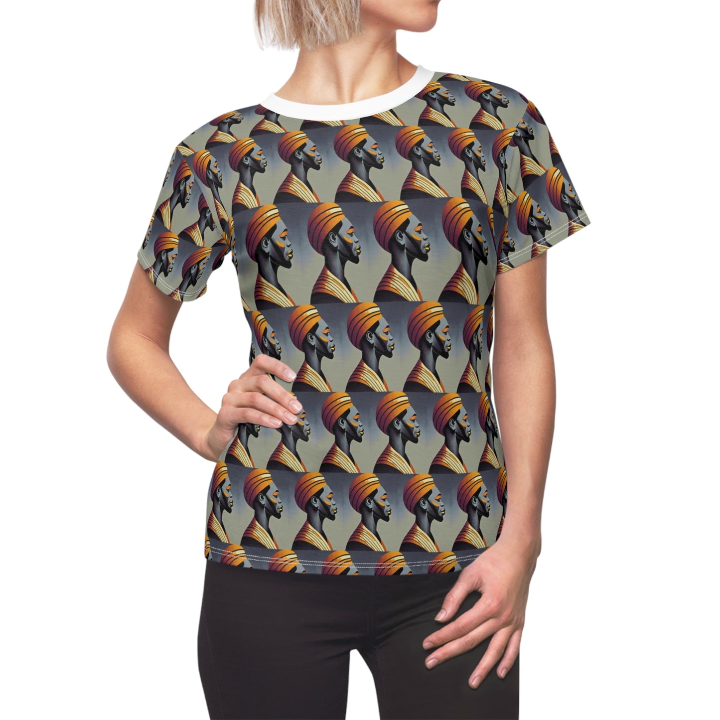 Women's Cut & Sew Tee (AOP) Kukloso Cubist Faces No 5 - Free Shipping