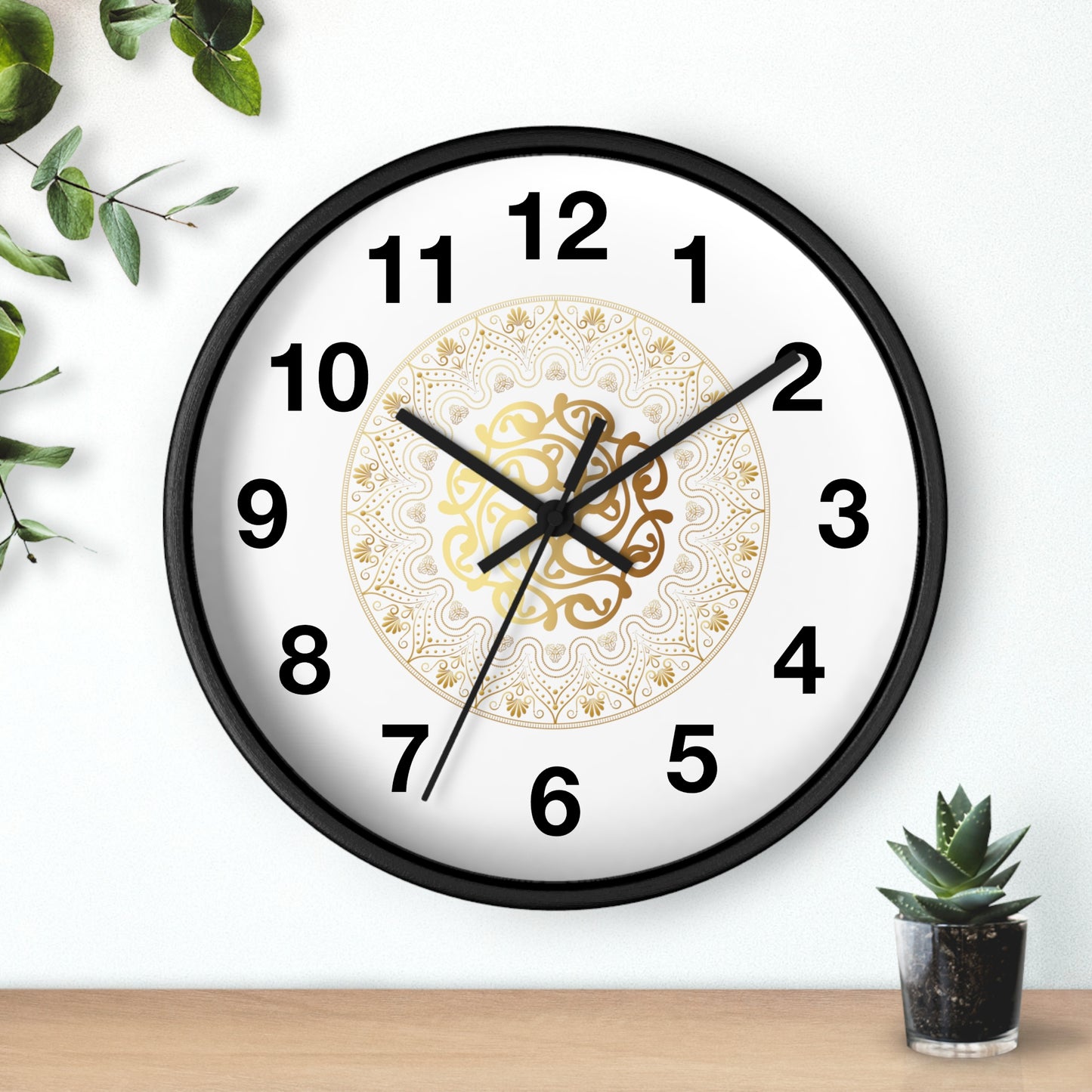 Wall Clock Kukloso Gold Mandala No 119 - Free Shipping