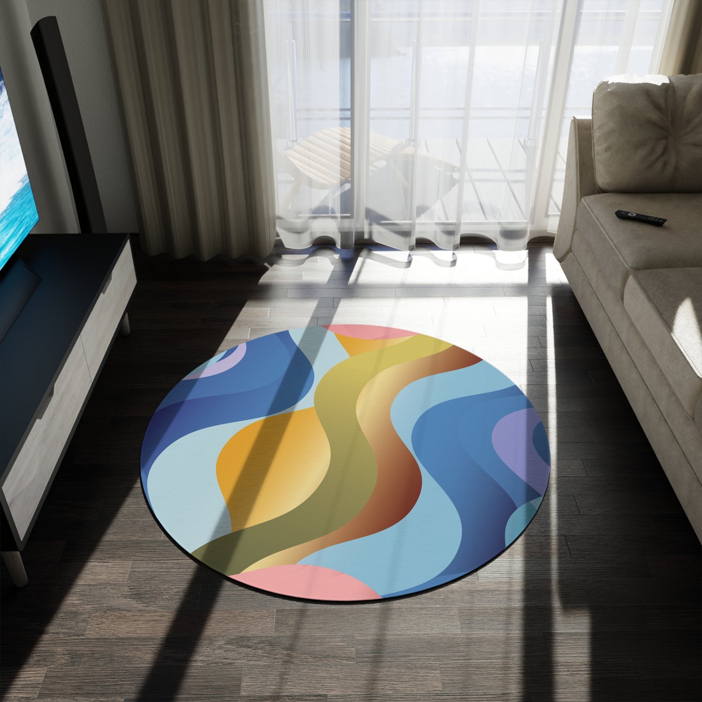 Round Rug Kukloso Ice Cream Swirls No 51 Free Shipping