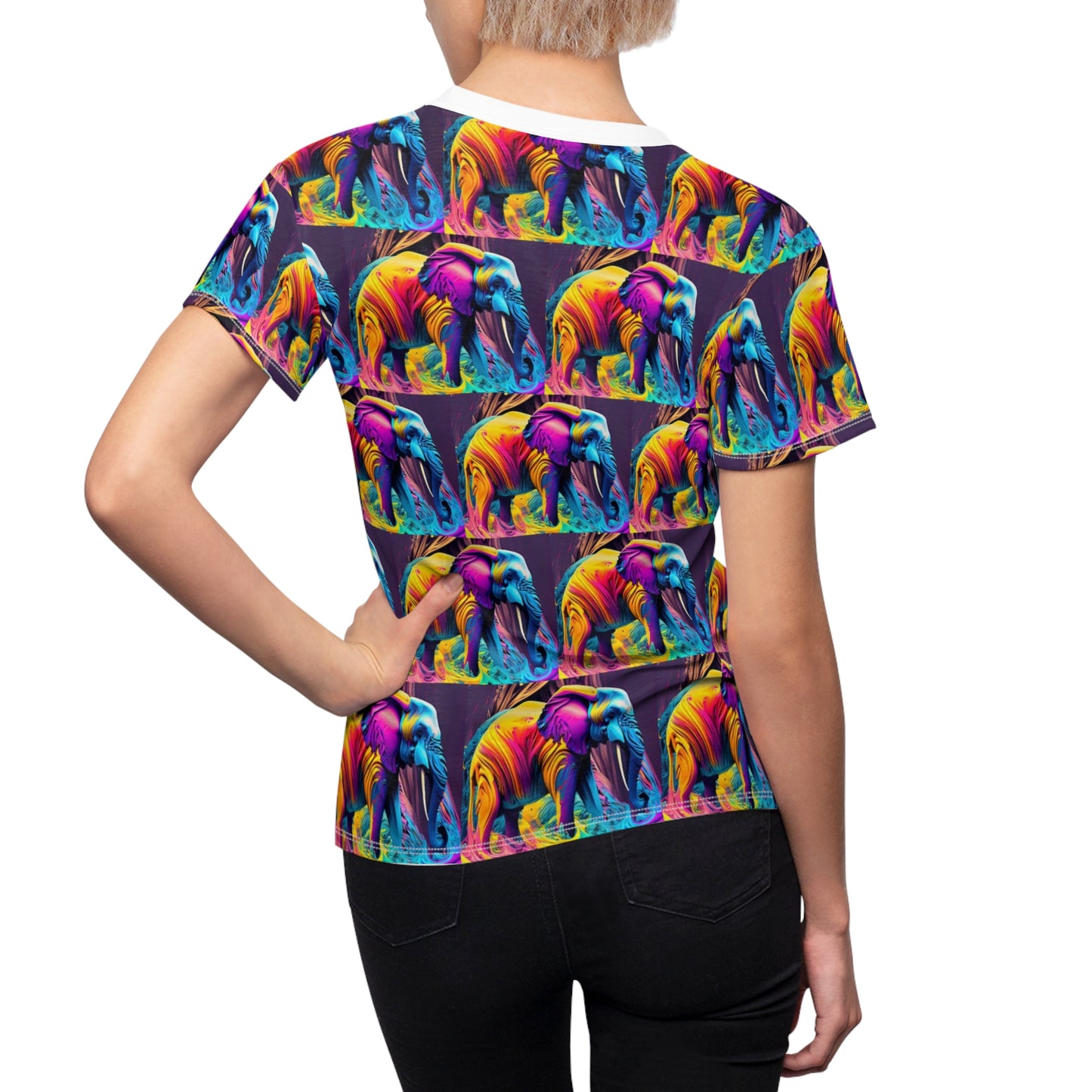 Women's Cut & Sew Tee (AOP) Kukloso Cubist Mr. Elephant - Free Shipping