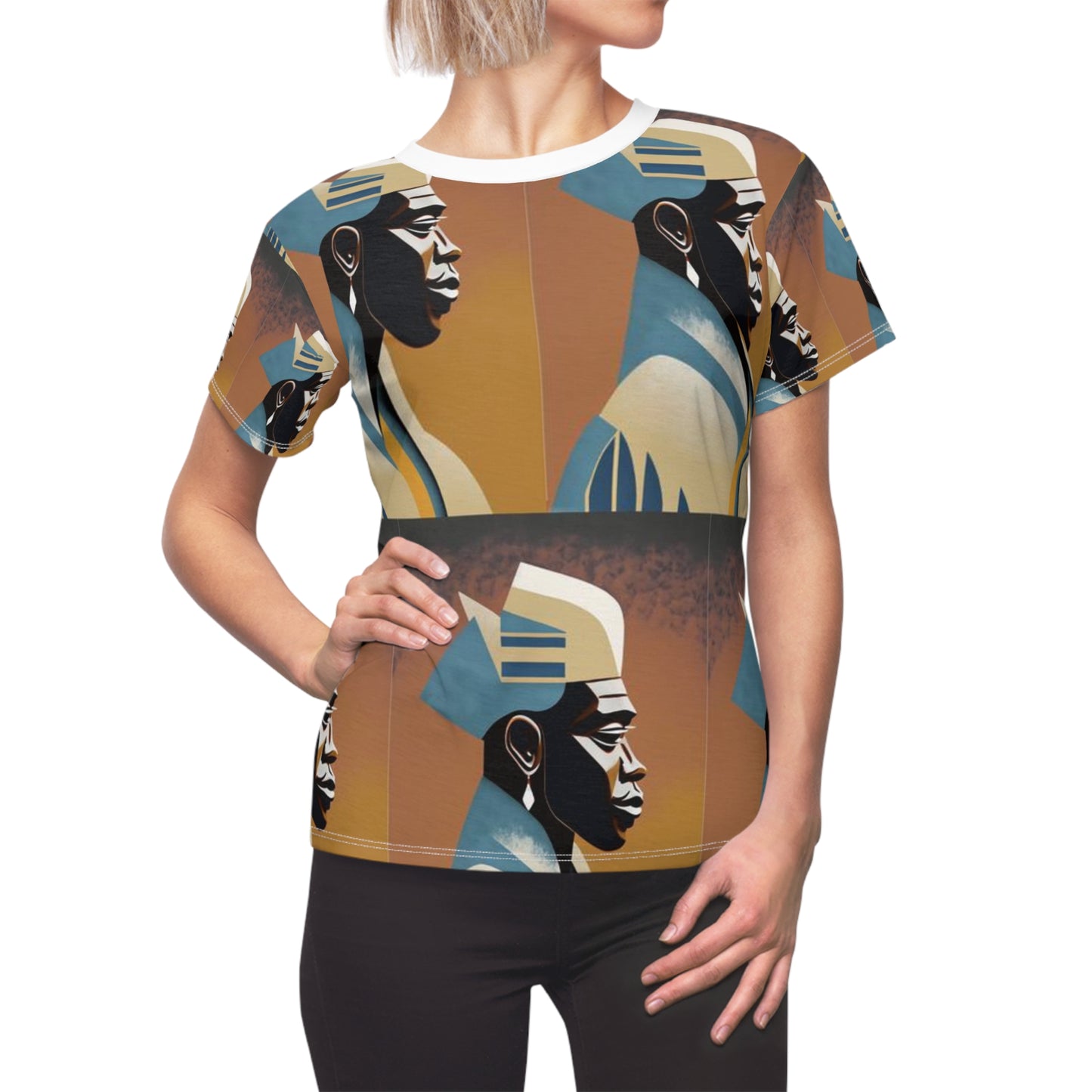 Women's Cut & Sew Tee (AOP) Kukloso Cubist Faces No 18 - Free Shipping