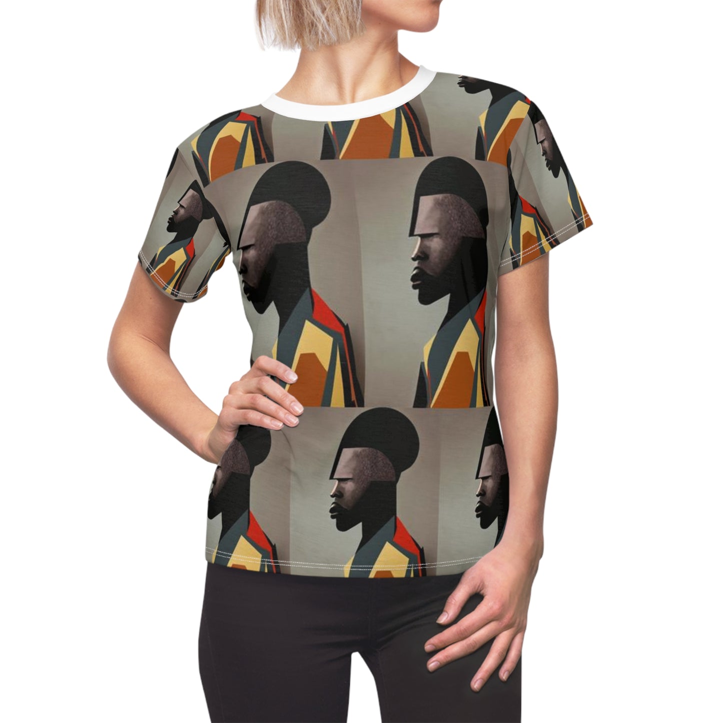 Women's Cut & Sew Tee (AOP) Kukloso Cubist Faces No 15 - Free Shipping