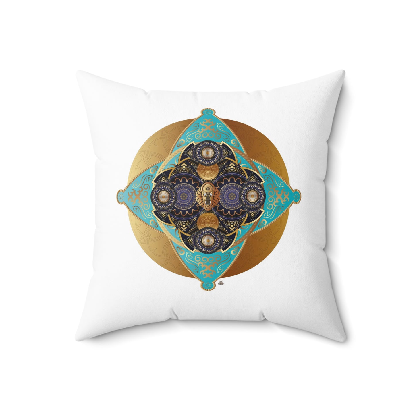 Spun Polyester Square Pillow Kuklos Circumplexical Mandalas No 4062 & 2173 - Free Shipping