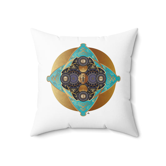 Spun Polyester Square Pillow Kuklos Circumplexical Mandalas No 4062 & 2173 - Free Shipping