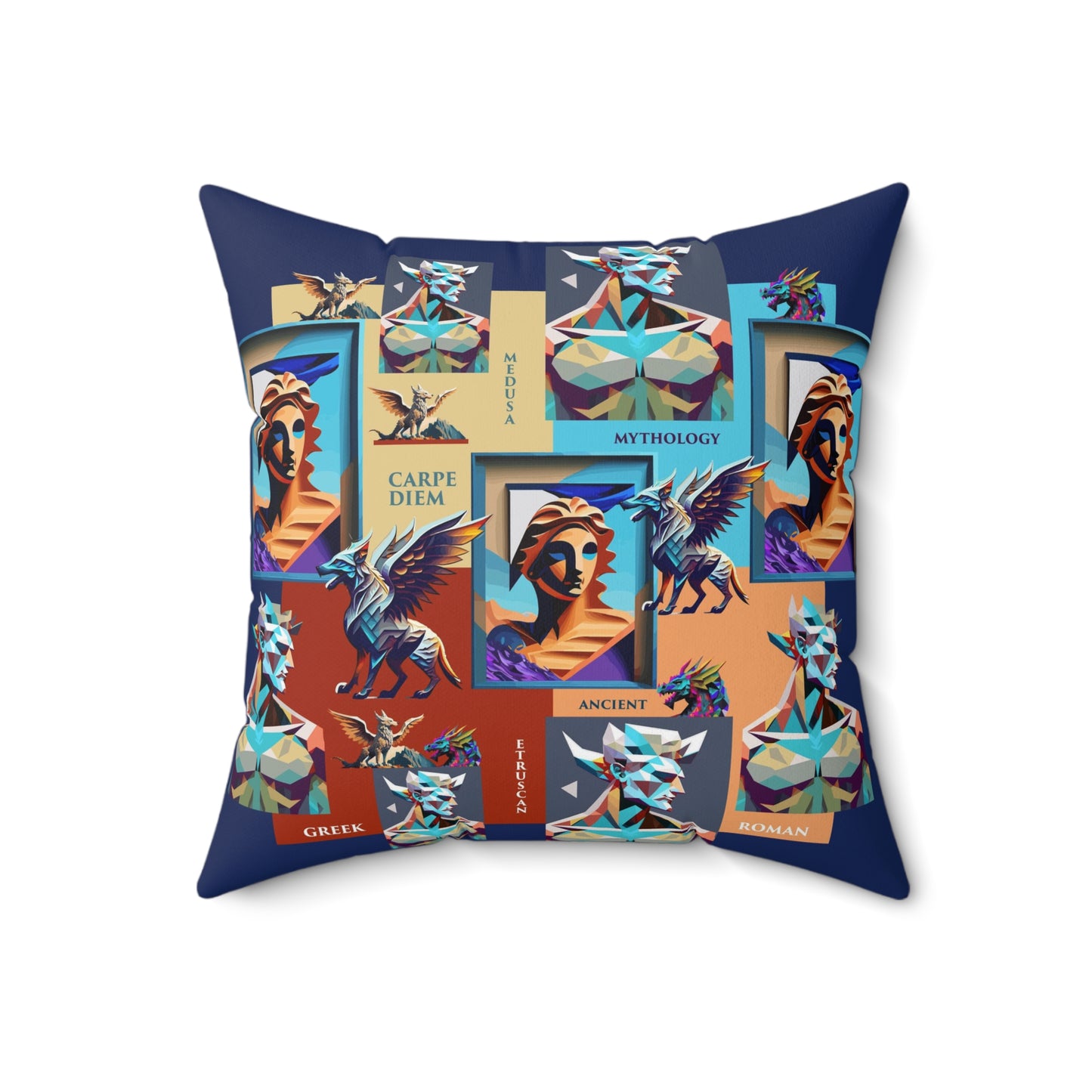 Spun Polyester Square Pillow Kukloso Ancient Mythology No 2 - Free Shipping