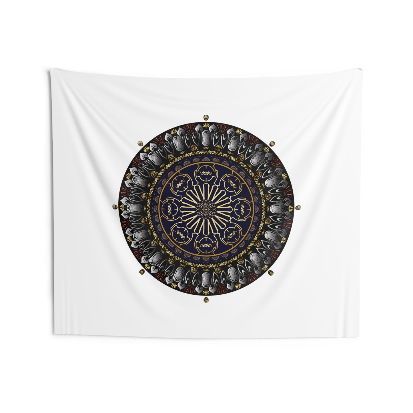 Indoor Wall Tapestries  Kukloso Kuklos No 4361Gold, Black Mandala - Free Shipping