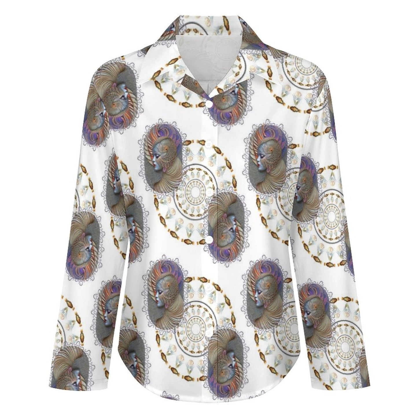 Long Sleeve Shirt Blouse Kukloso Abstract No 1565