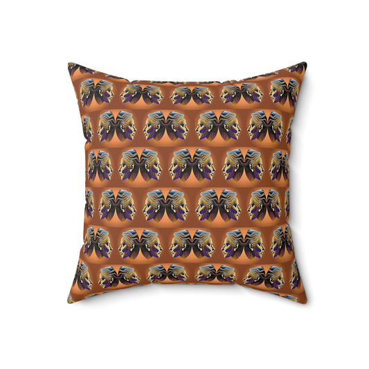 Spun Polyester Square Pillow Kukloso Cubist Faces No 11 - Free Shipping