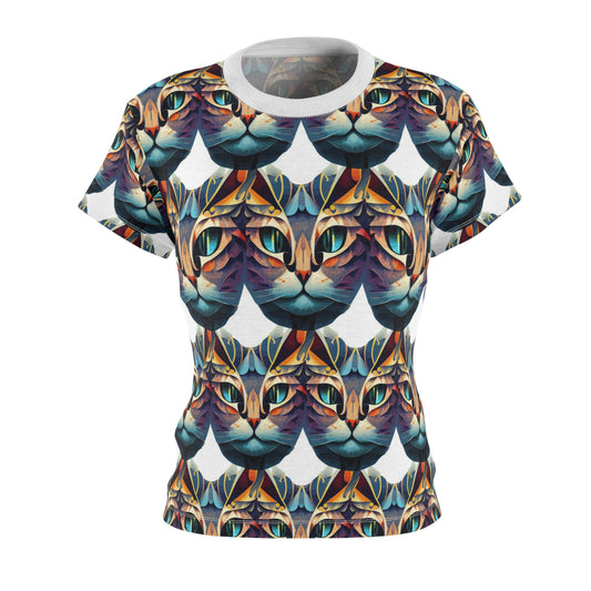 Women's Cut & Sew Tee (AOP) Kukloso Cubist Mr. Cat - Free Shipping