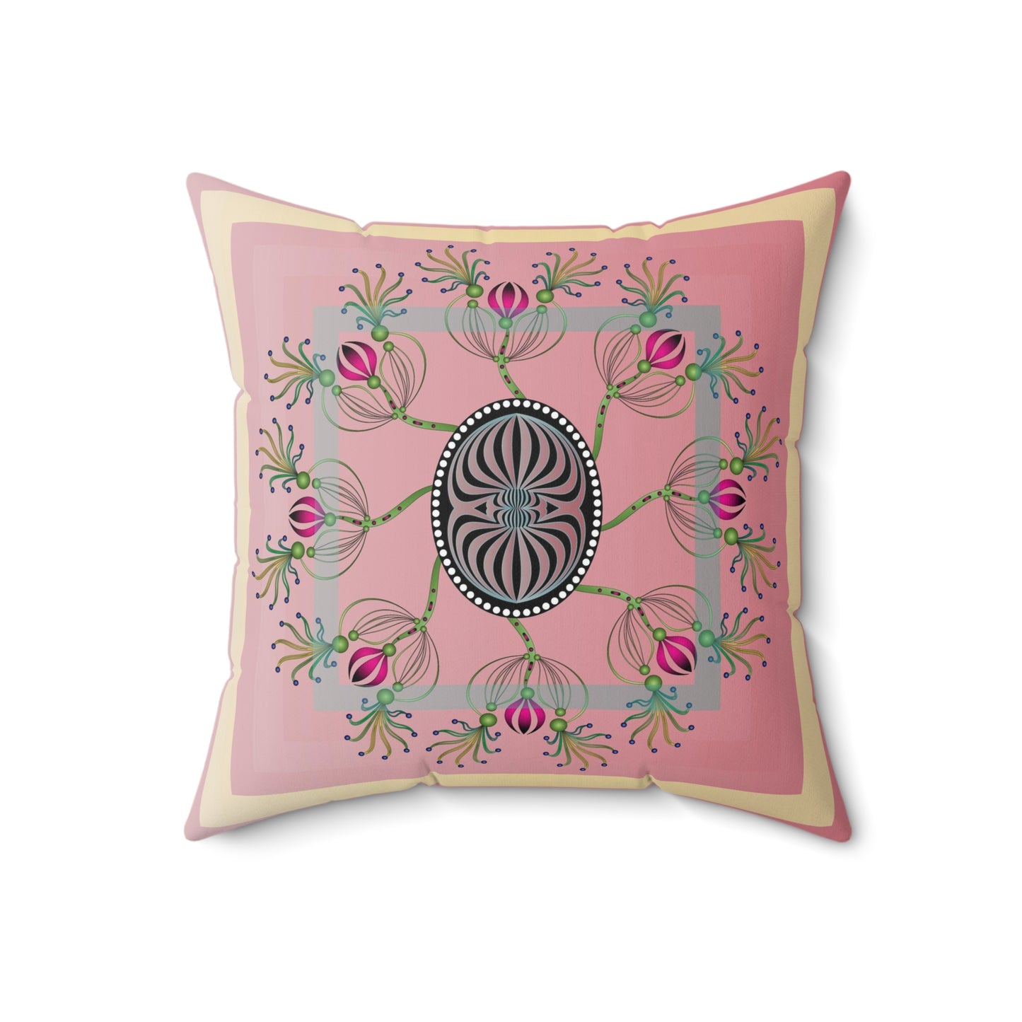 Spun Polyester Square Pillow Kukloso Abstractical No 14 - Free Shipping