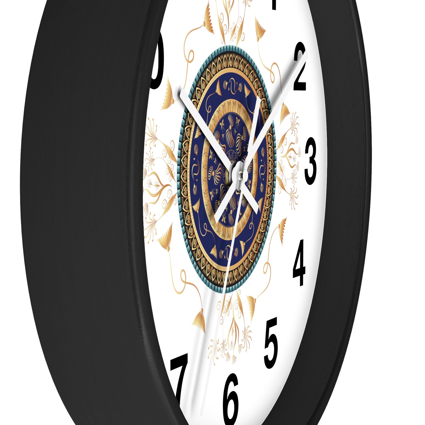 Wall Clock Kukloso Mandala No 151 Gold & Navy - Free Shipping