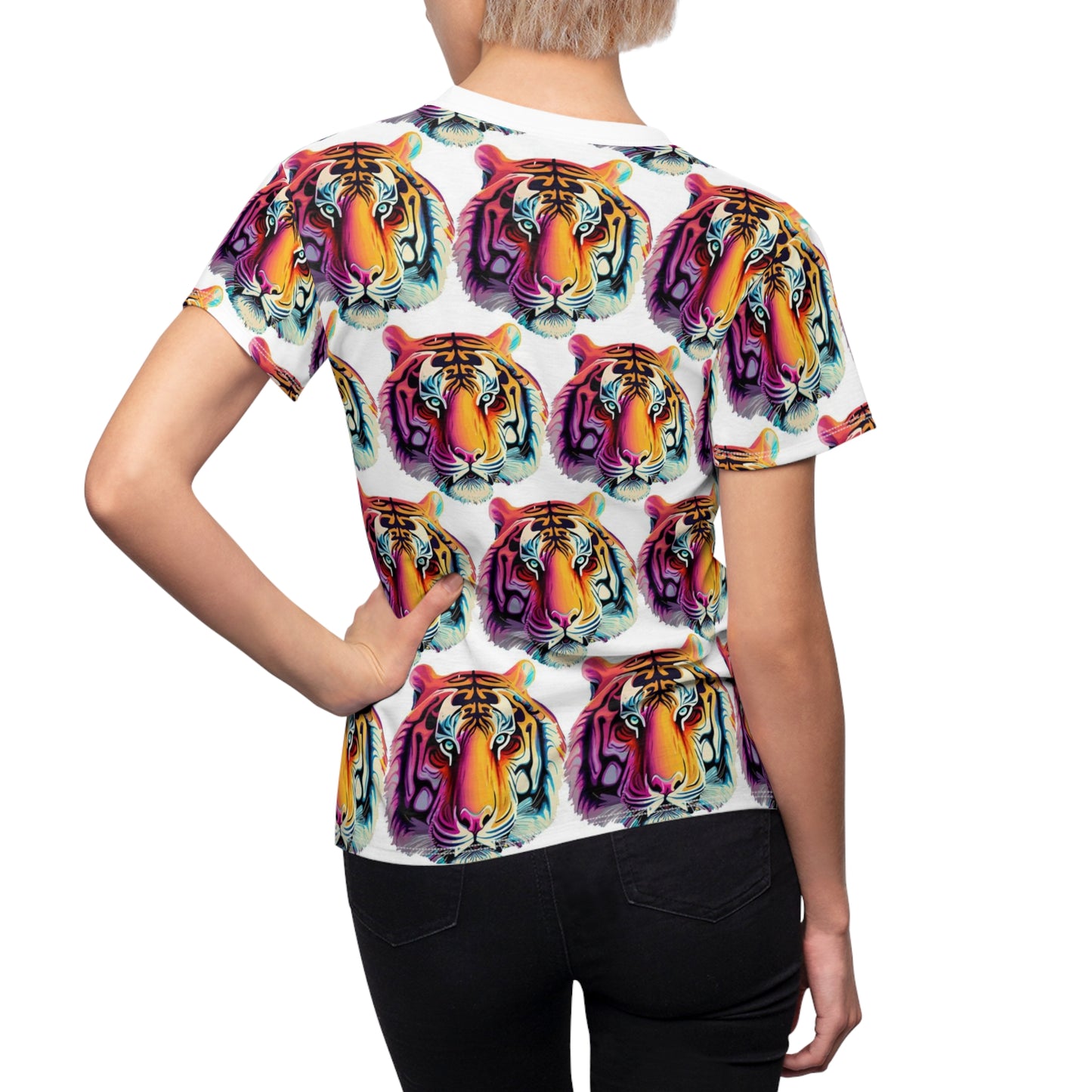 Women's Cut & Sew Tee (AOP) Kukloso Cubist Mr. Tiger - Free Shipping