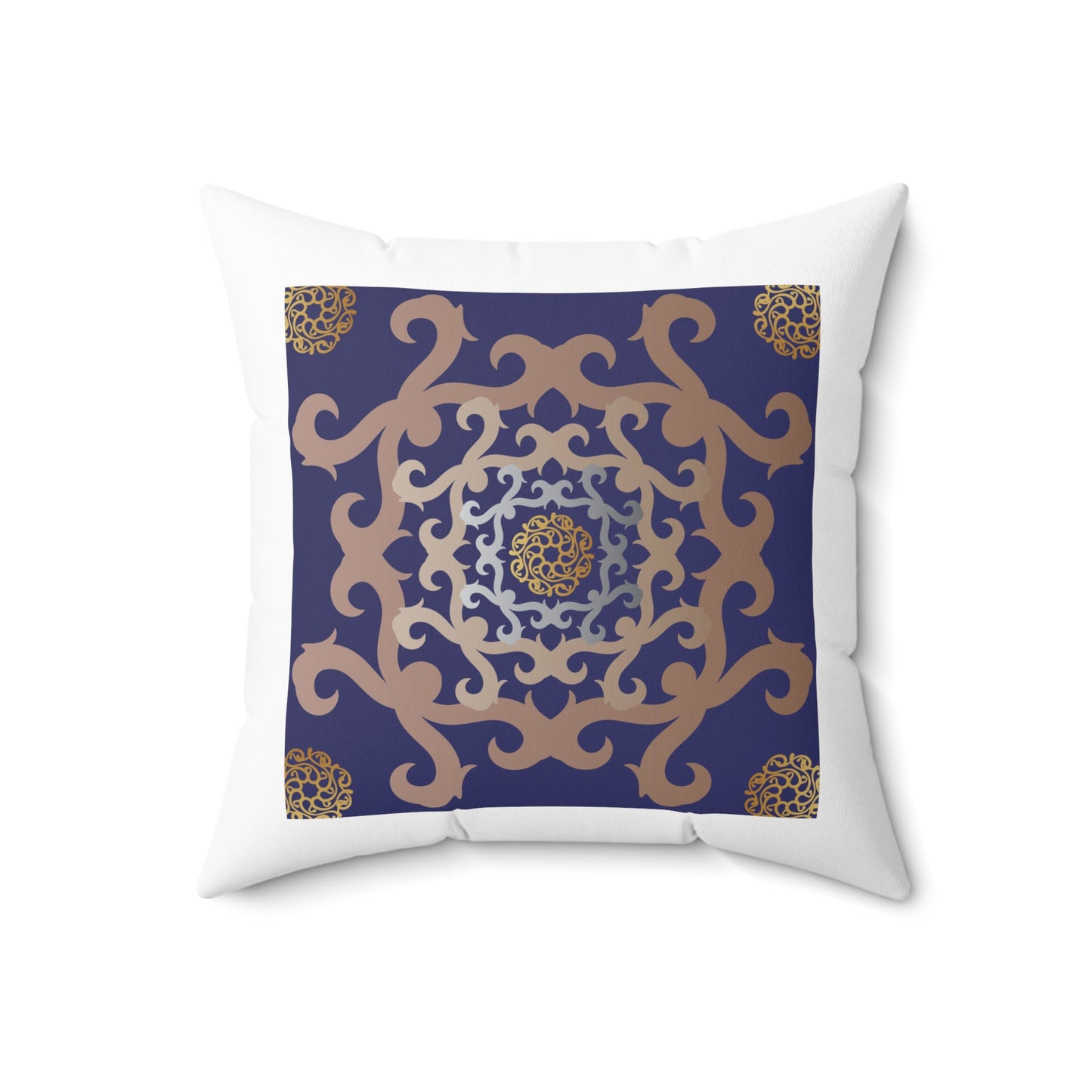 Spun Polyester Square Pillow Kukloso Fleurons No 6 - Free Shipping