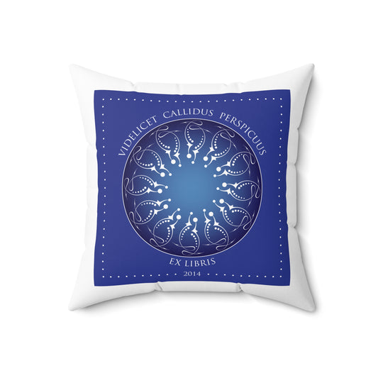 Spun Polyester Square Pillow Kukloooso 'Videlicet Callidus Perspicuus' Latin, ...of course, clever, clear, eviident - Free Shipping