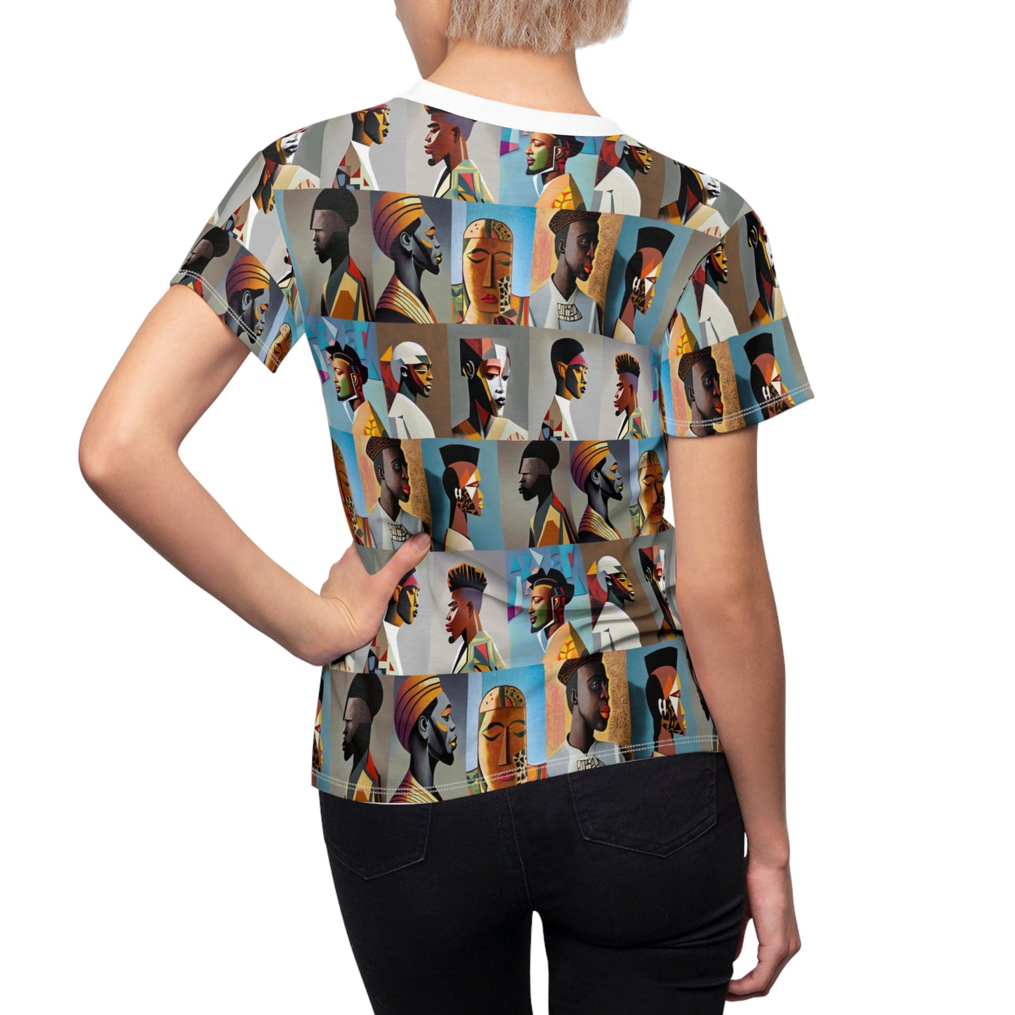 Women's Cut & Sew Tee (AOP) Kukloso Cubist Faces No 23 - Free Shipping