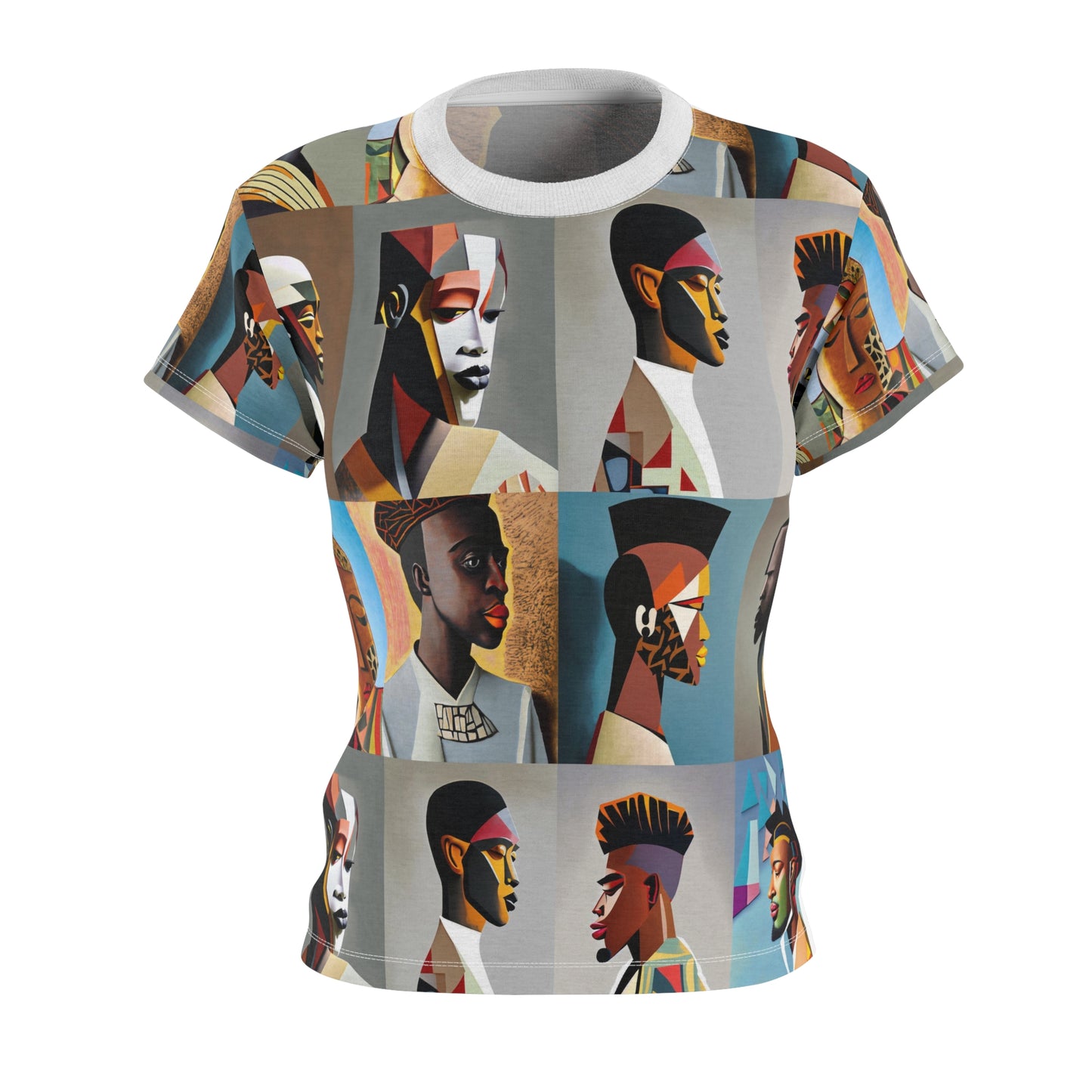 Women's Cut & Sew Tee (AOP) Kukloso Cubist Faces No 22 - Free Shipping