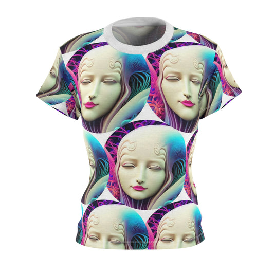 Women's Cut & Sew Tee (AOP) Kukloso Space Face No 9 Large Pattern - Free Shipping