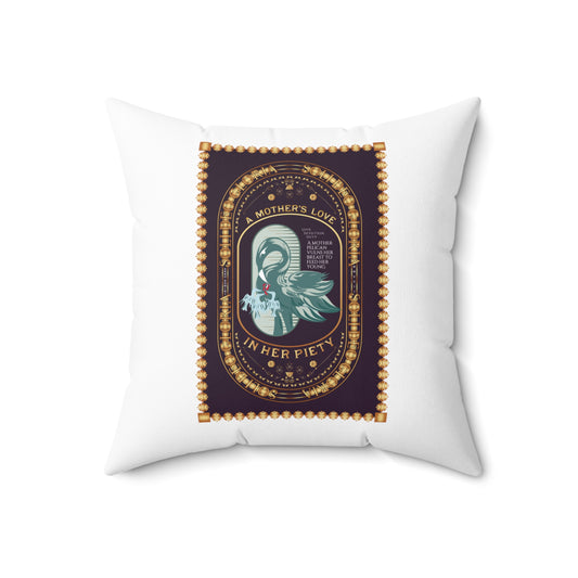 Spun Polyester Square Pillow Kukloso The Vulning Pelican 'In Her Piety' No 2 - Free Shipping