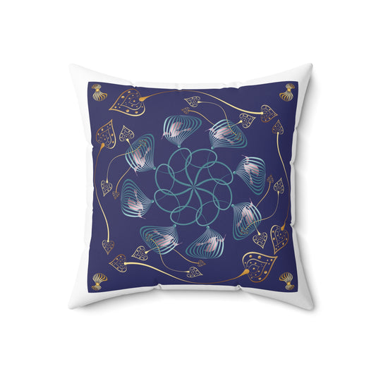 Spun Polyester Square Pillow Kukloso Ancient Geometrica No 31 - Free Shipping