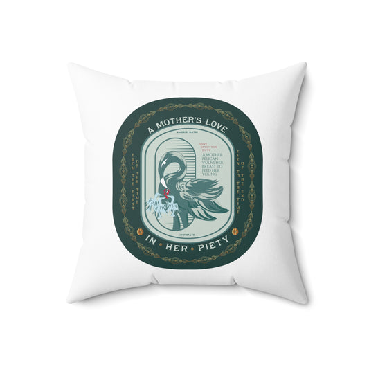 Spun Polyester Square Pillow Kukloso The Vulning Pelican 'In Her Piety' No 1 - Free Shipping