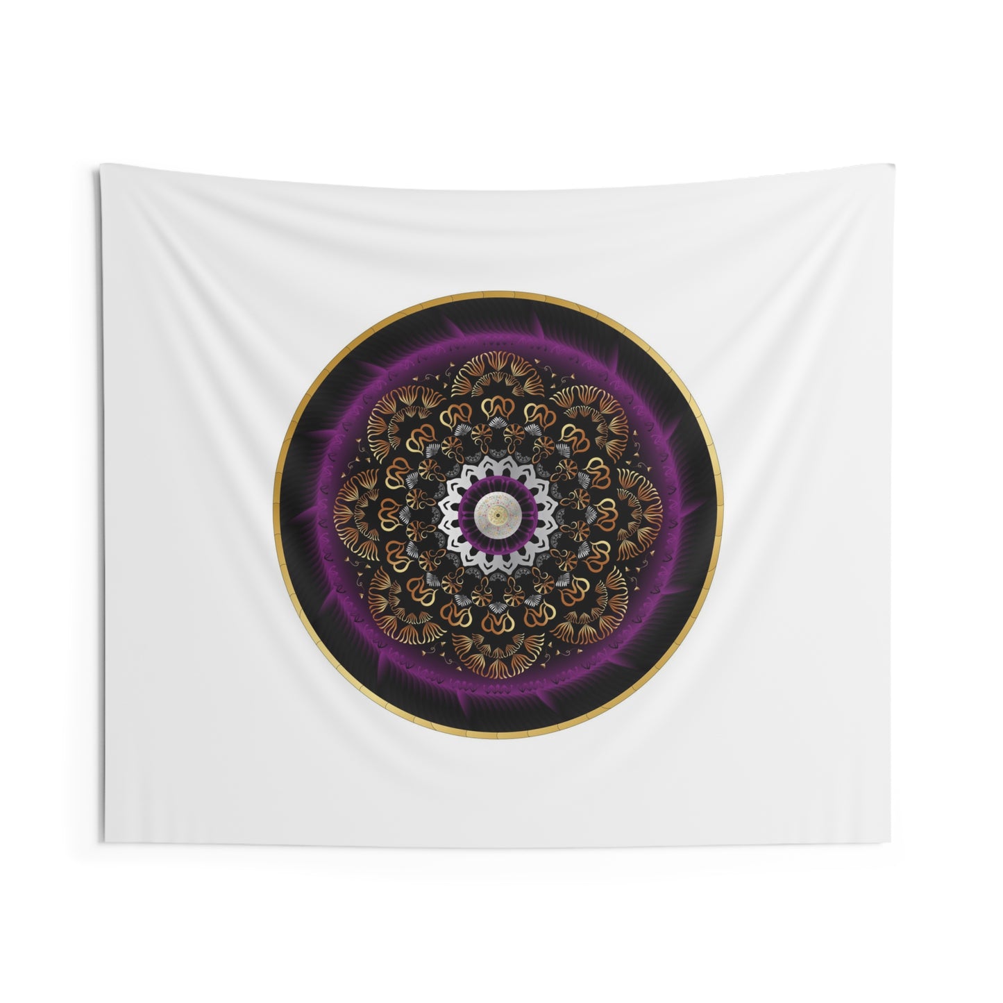 Indoor Wall Tapestries Kukloso Kuklos No 4497 Purple, Gold Mandala Free Shipping