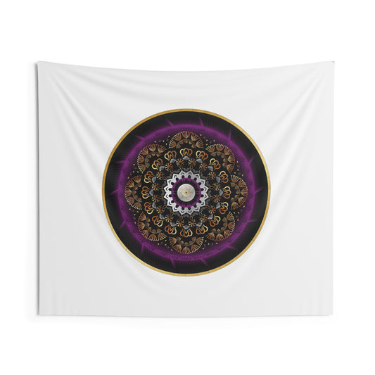 Indoor Wall Tapestries Kukloso Kuklos No 4497 Purple, Gold Mandala Free Shipping