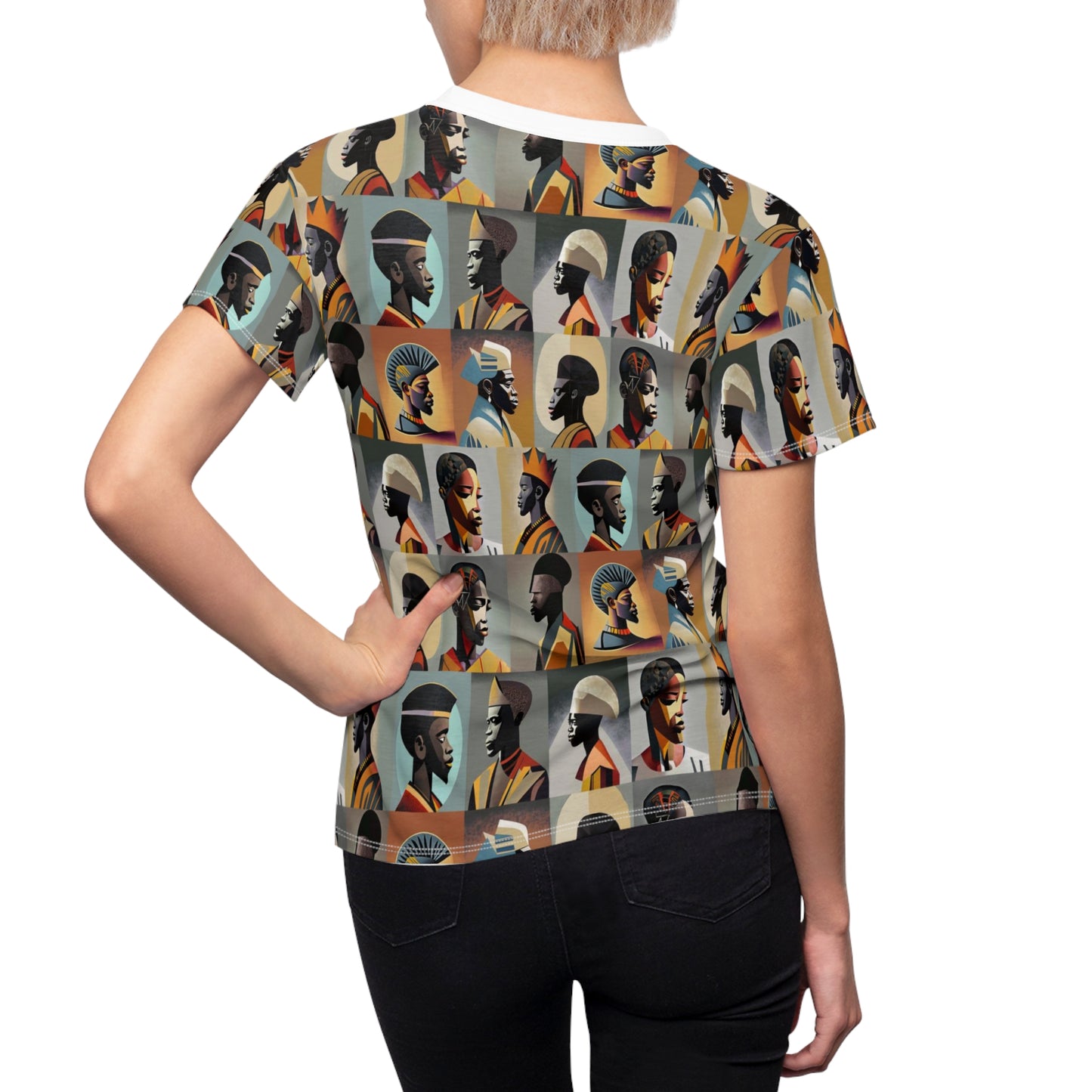 Women's Cut & Sew Tee (AOP) Kukloso Cubist Faces No 24 - Free Shipping