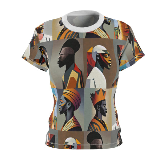 Women's Cut & Sew Tee (AOP) Kukloso Cubist Faces No 25 - Free Shipping