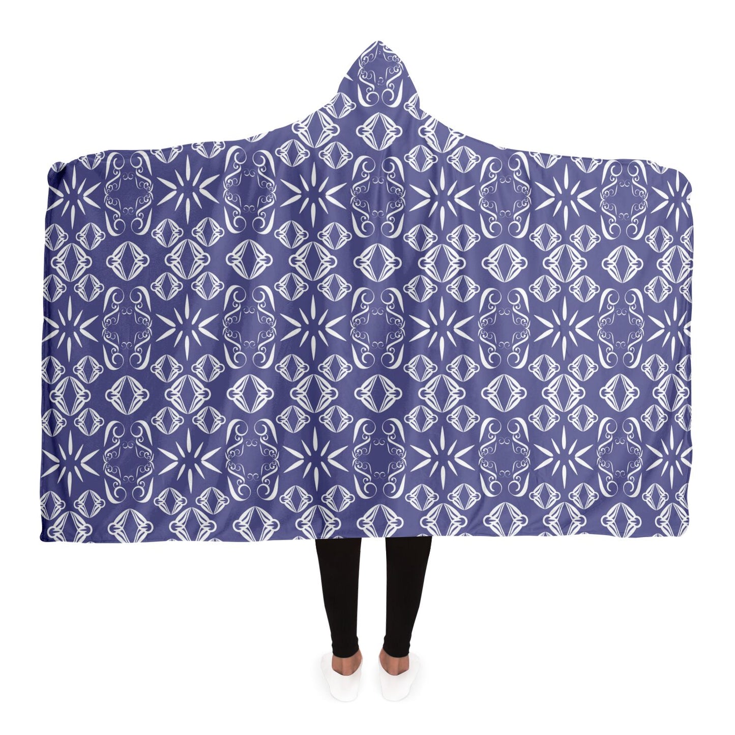 Hooded Blanket - AOP Kukloso Abstractical No 43 Shapes on Periwinkle - Free Shipping