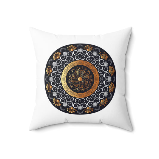 Spun Polyester Square Pillow Kukloso Mandalas No 130 & No 140 - Free Shipping