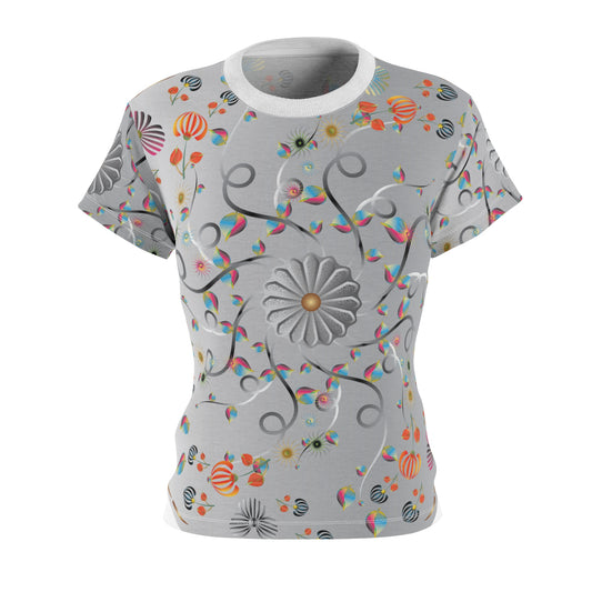 Women's Cut & Sew Tee (AOP) Kukloso Abstractical No 140 Silver color - Free Shipping