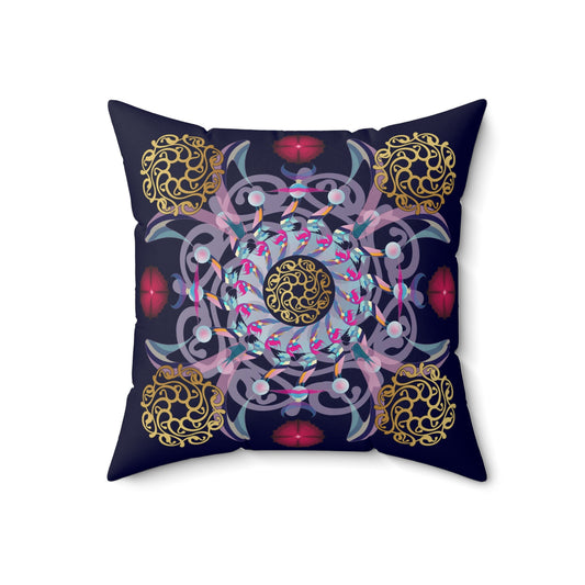 Spun Polyester Square Pillow Kukloso Abstractical No 2 - Free Shipping