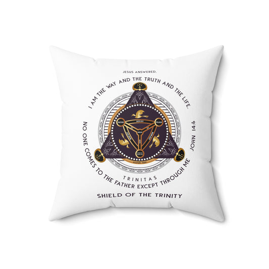 Spun Polyester Square Pillow Kukloso Shield of The Trinity / Shield of Trinity - Free Shipping