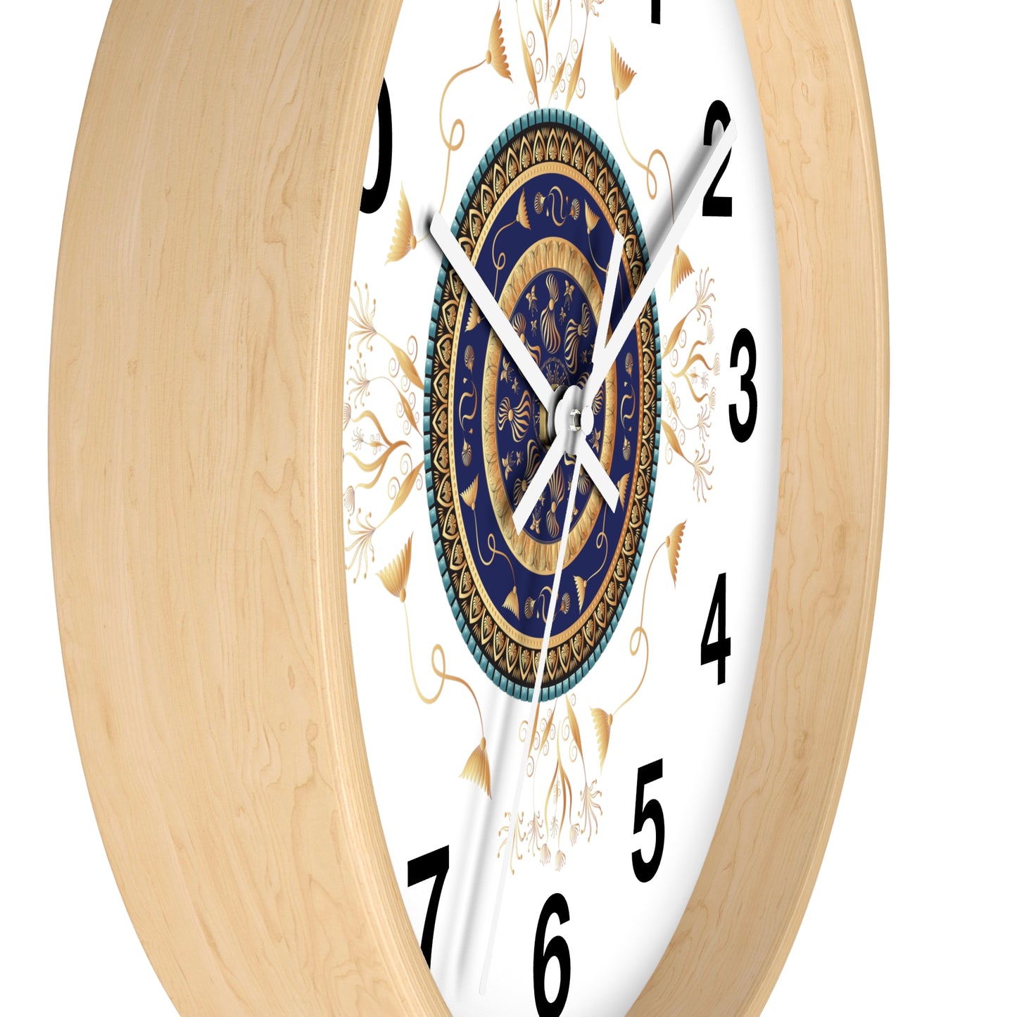 Wall Clock Kukloso Mandala No 151 Gold & Navy - Free Shipping