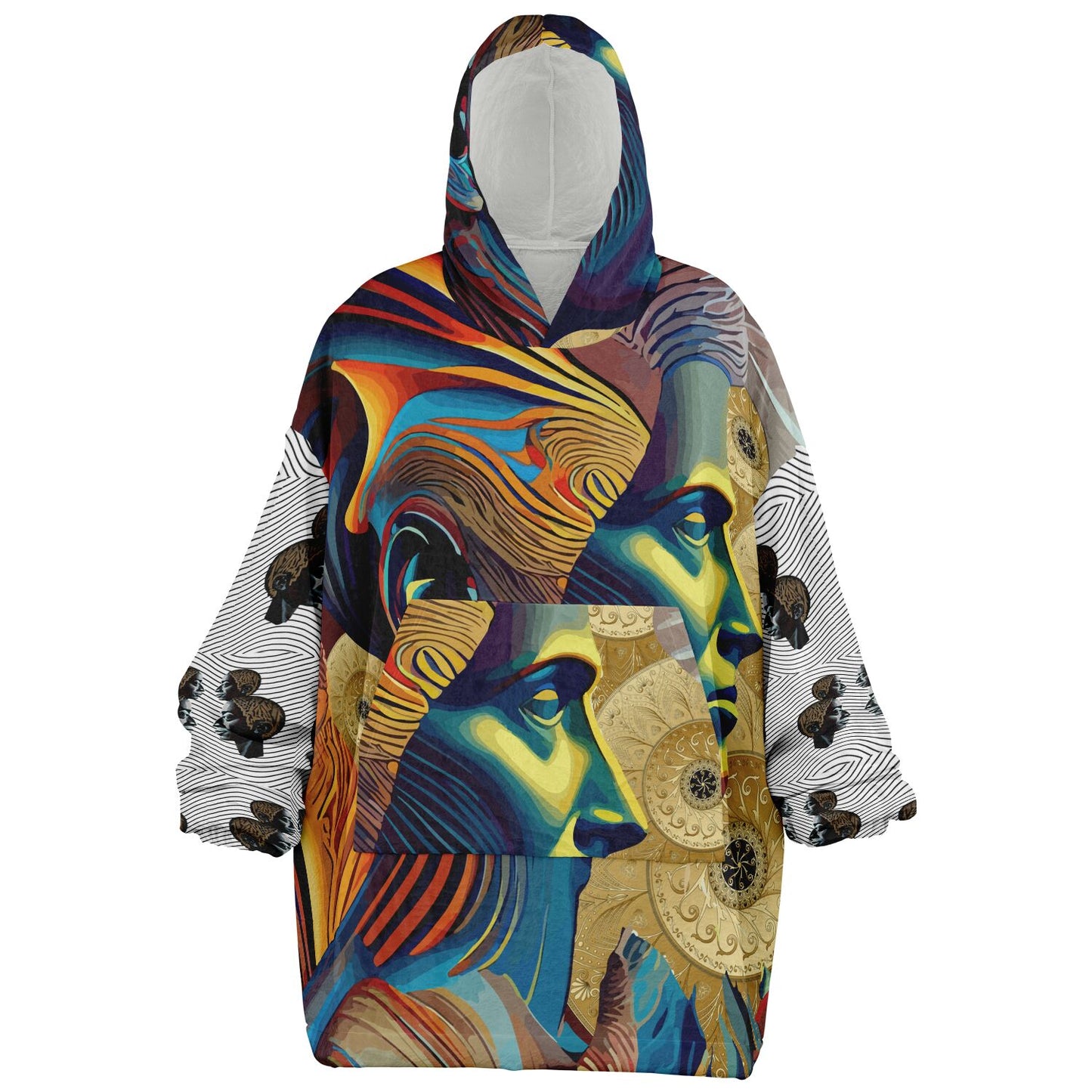 Snug Hoodie Economy - AOP Kukloso Cubist Faces No 18 - Free Shipping