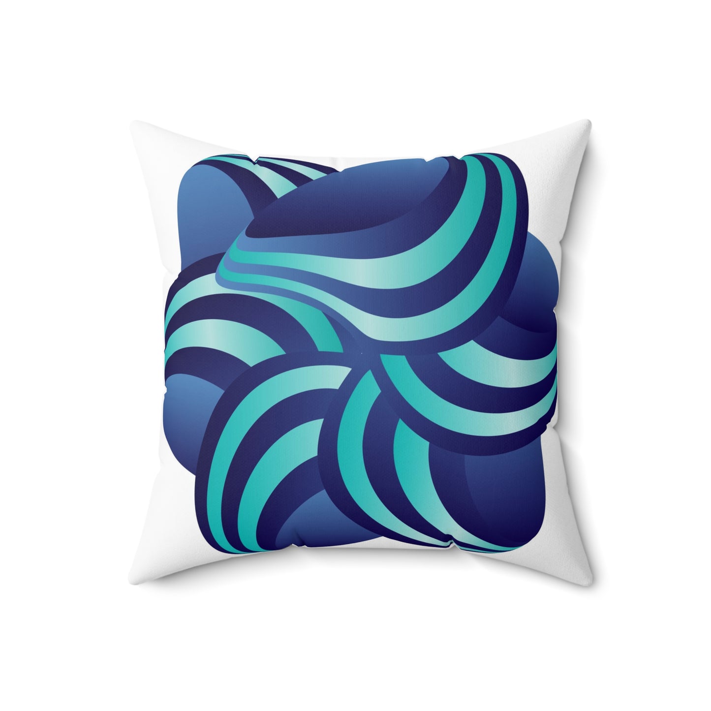 Spun Polyester Square Pillow Kukloso Ice Cream Swirls No 1 Orange & Blue - Free Shipping