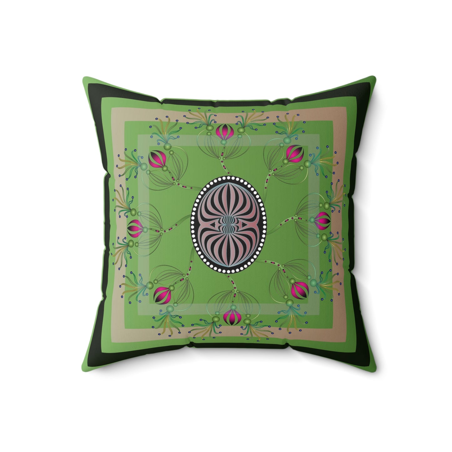 Spun Polyester Square Pillow Kukloso Abstractical No 14 - Free Shipping