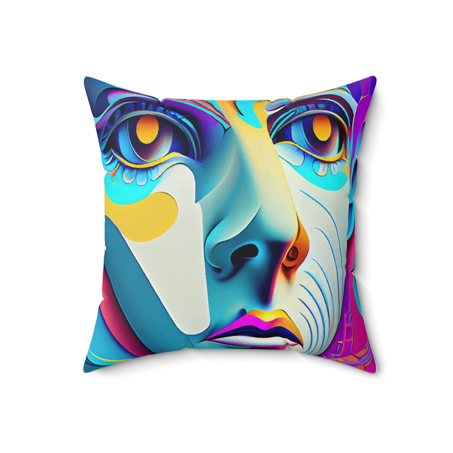 Spun Polyester Square Pillow  Kukloso Cubist Faces No 4 - Free Shipping