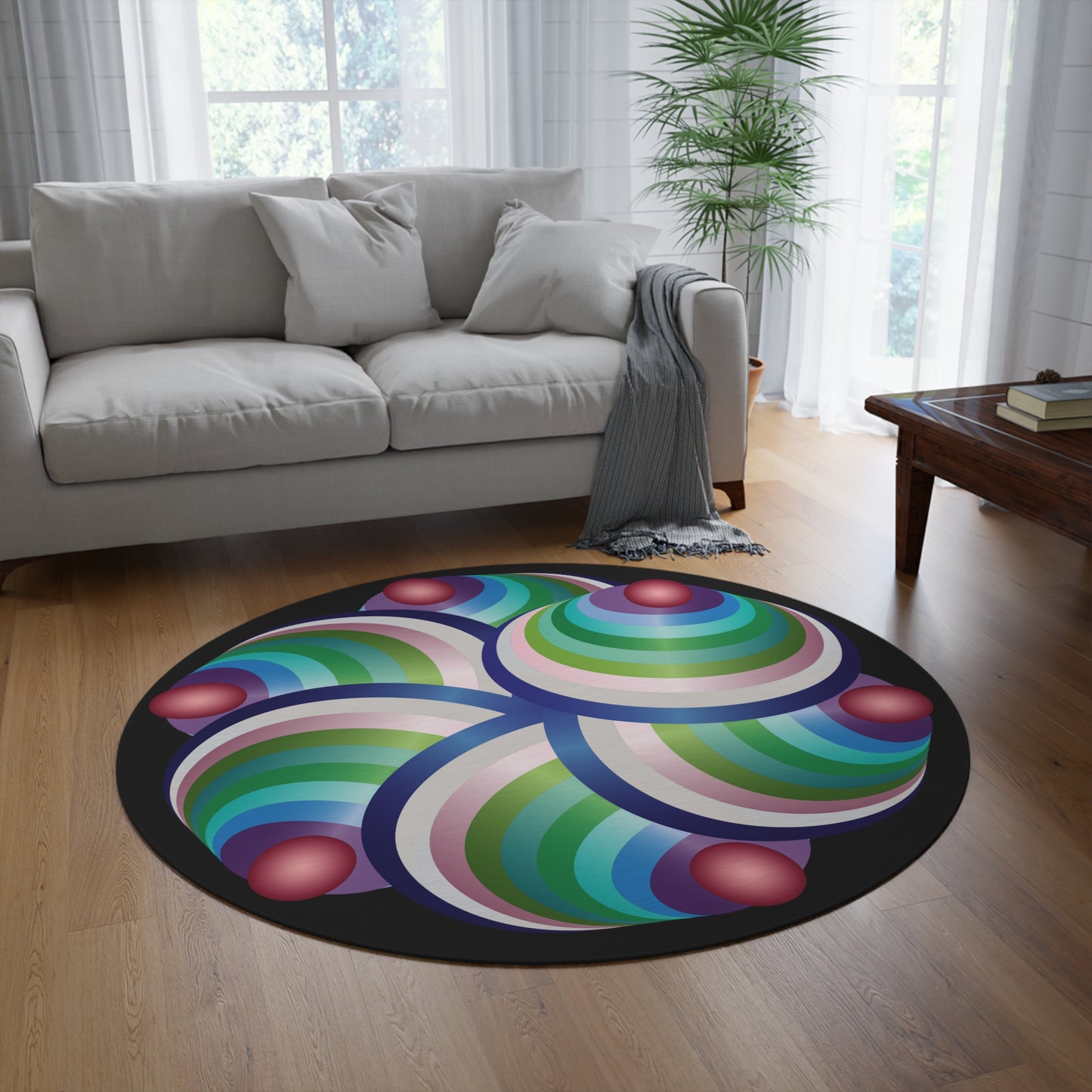 Round Rug  Kukloso Ice Cream Swirls No 8 Free Shipping