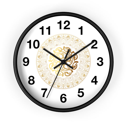 Wall Clock Kukloso Gold Mandala No 119 - Free Shipping