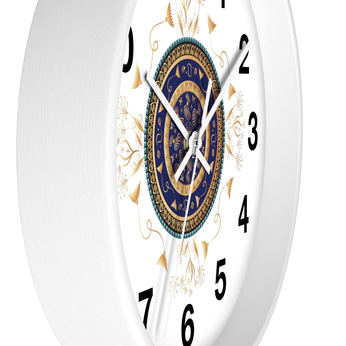 Wall Clock Kukloso Mandala No 151 Gold & Navy - Free Shipping