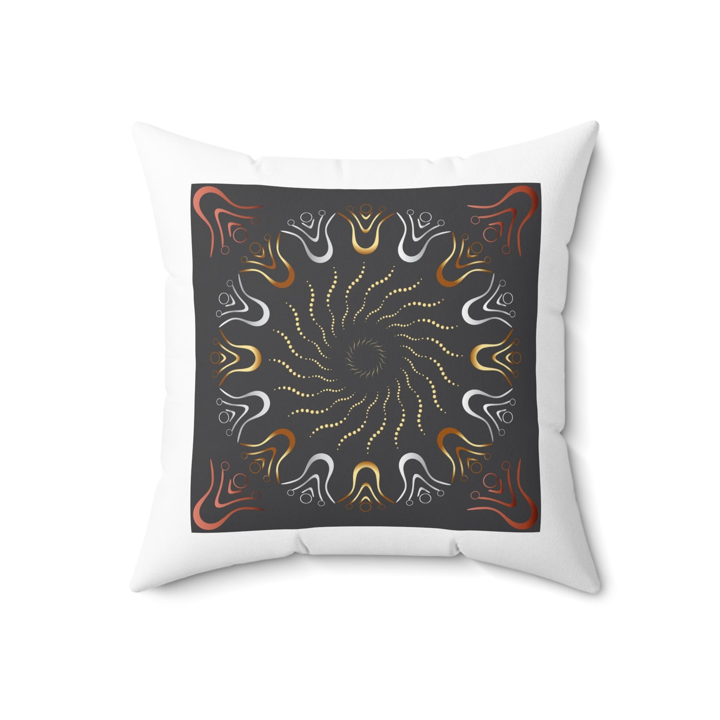 Spun Polyester Square Pillow  Kukloso Ancient Geometrica No 14 - Free Shipping