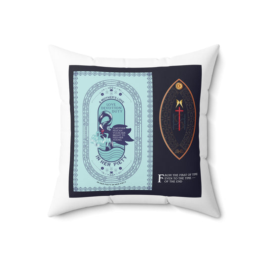 Spun Polyester Square Pillow Kukloso The Vulning Pelican 'In Her Piety' No 3 - Free Shipping