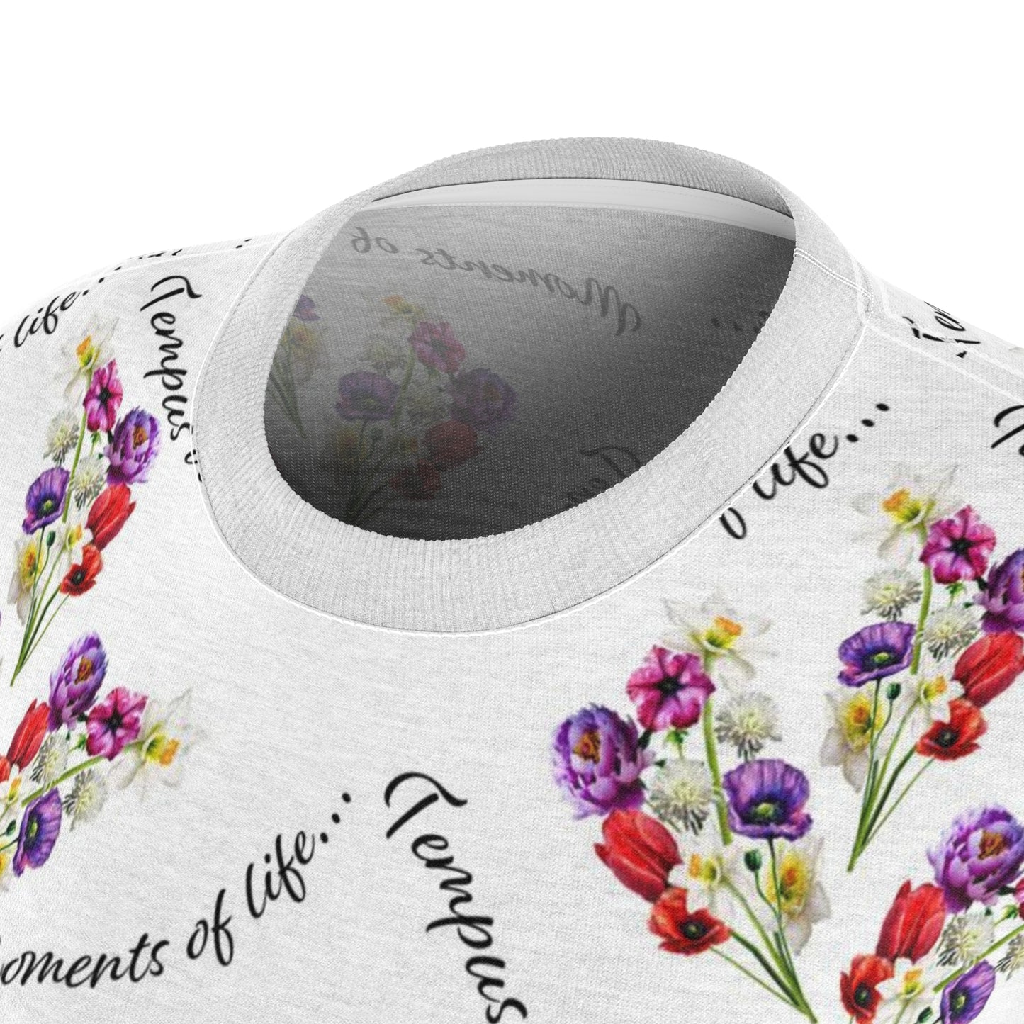 Women's Cut & Sew Tee (AOP) Kukloso 'Moments of Life' large Pattern on White - Free Shipping