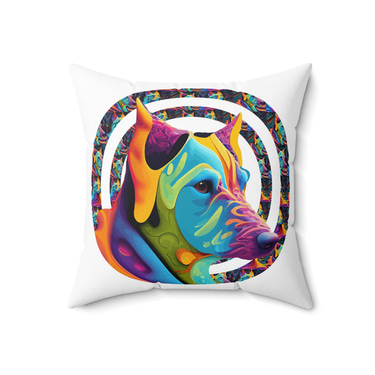 Spun Polyester Square Pillow Kukloso Liquid Colors - German Sheperd Dog - Free Shipping