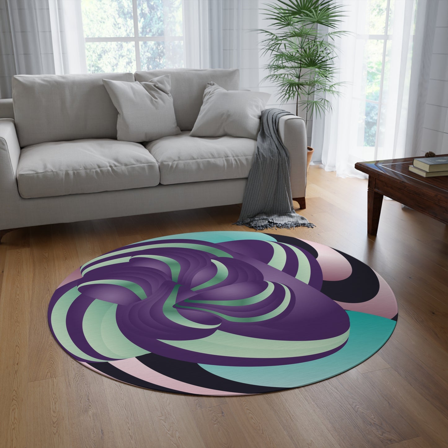 Round Rug Kukloso Ice Cream Swirls No 29 Free Shipping