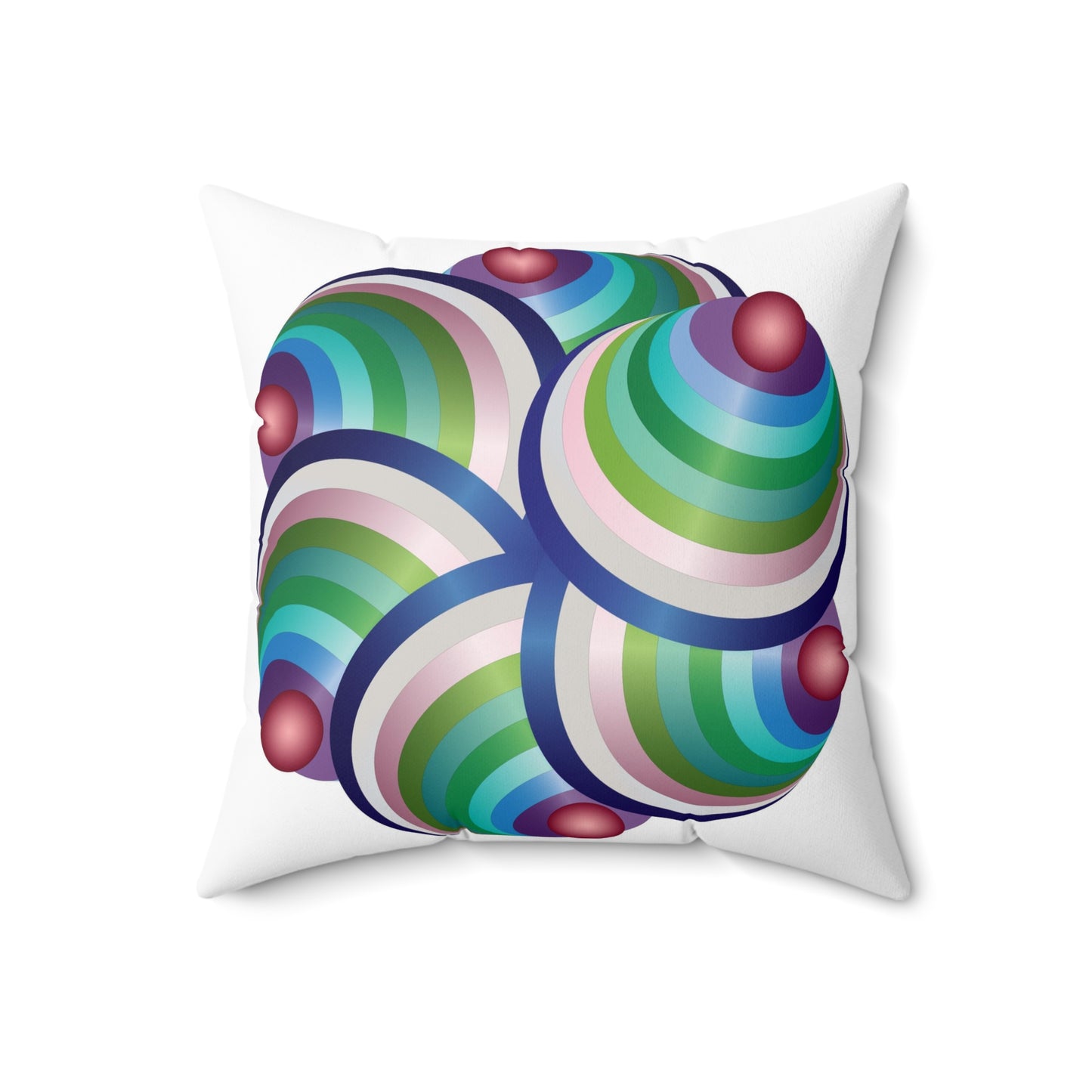 Spun Polyester Square Pillow Kukloso Ice Cream Swirls No 3 Multi-Colors - Free Shipping