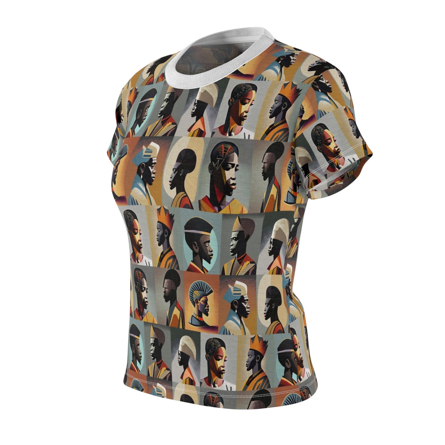 Women's Cut & Sew Tee (AOP) Kukloso Cubist Faces No 24 - Free Shipping